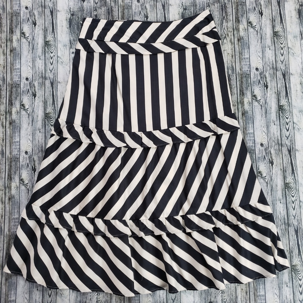 Ann Taylor LOFT cotton striped skirt - Picture 2 of 5